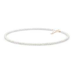 Colier perle naturale albe si argint placat cu aur roz 38 cm DiAmanti PRFORW445-C-G (Argint 925‰ 0,6 g.)